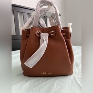 Cole Haan leather bucket handbag NWT